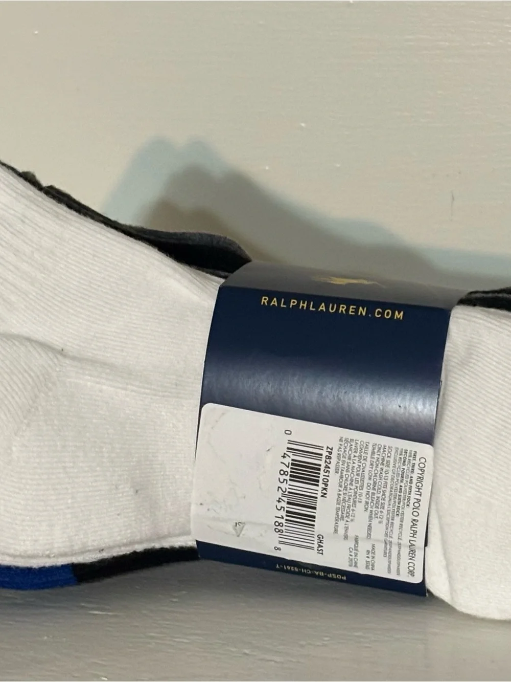 Polo by Ralph Lauren Gray ,White & Black. Low-Cut Athletic Socks - 6 Pack